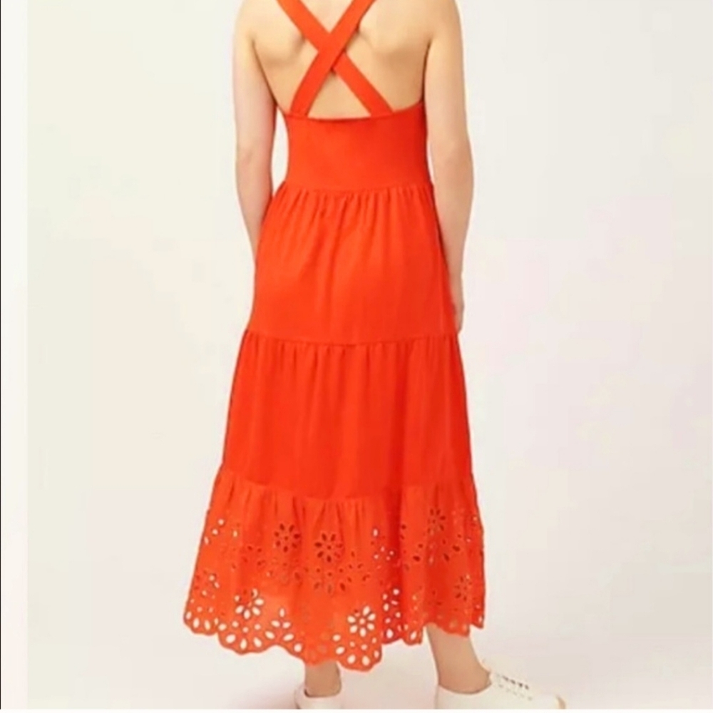 NWT J.Crew tiered knit maxi dress with eyelet trim size XS